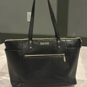 Kenneth Cole Reaction Black Tote with Textured Leather and Sturdy Handles